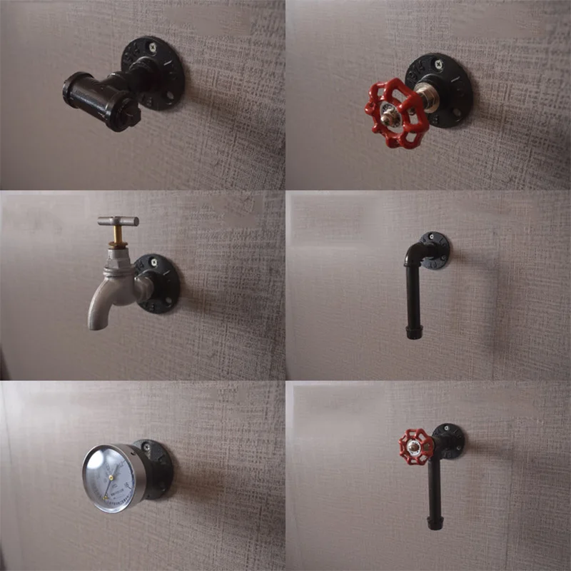 Furniture Water Pipe Handles Country Style Wrought Iron Personality American Hemp Rope Pull Creative Small Ring Knobs and Pens