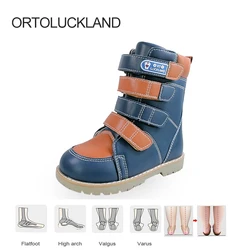 Ortoluckalnd Kinderen Schoenen Kids Orthopedische Kuit Laarzen Winter Peuters Riem Clubfoot Booties Met Verwijderbare Steunzolen