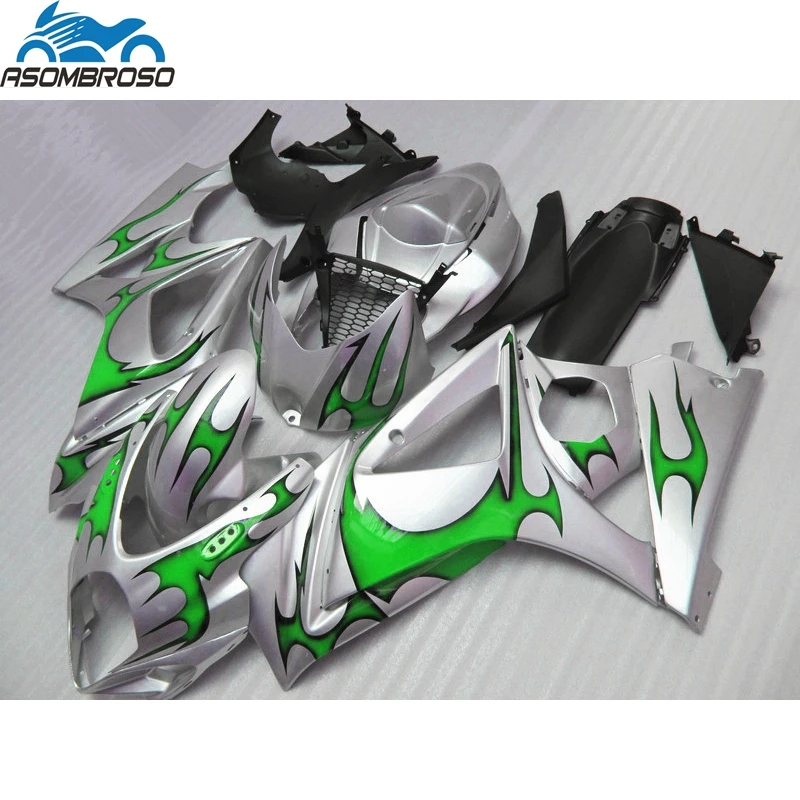 

Lowest price body kits Fairing kit for SUZUKI K7 GSXR 1000 2007 2008 white green black plastic racing gsxr1000 fairings FM22