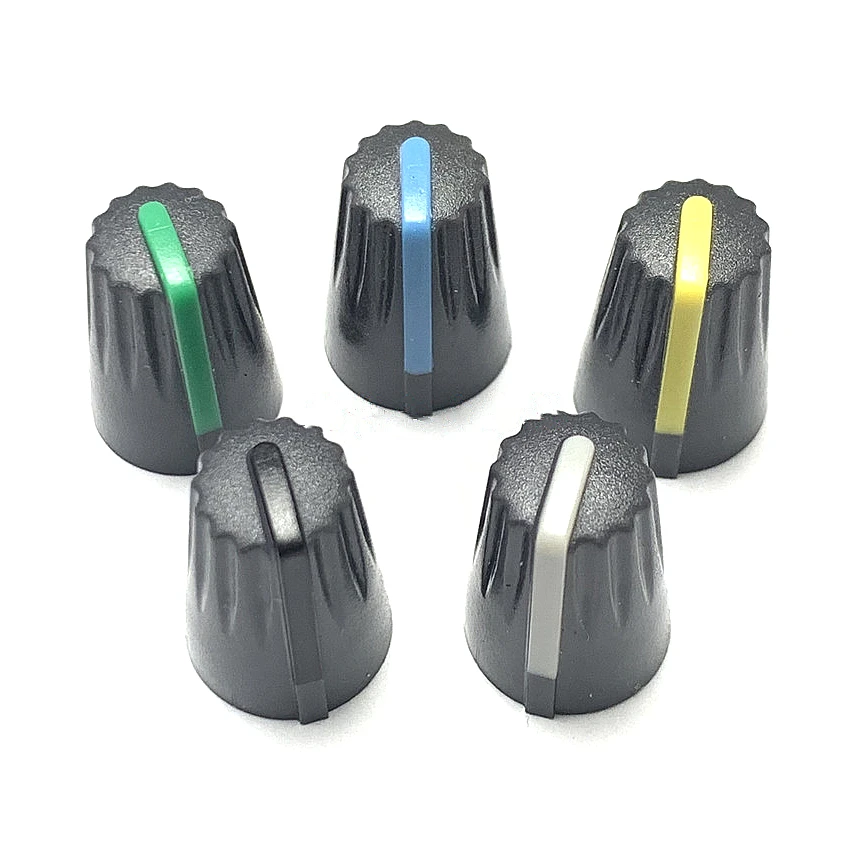 10PCS 14X19MM Potentiometer Encoder Band Switch Plastic Knob Caps 6mm Flower Shaft Hole Adjustment Cap