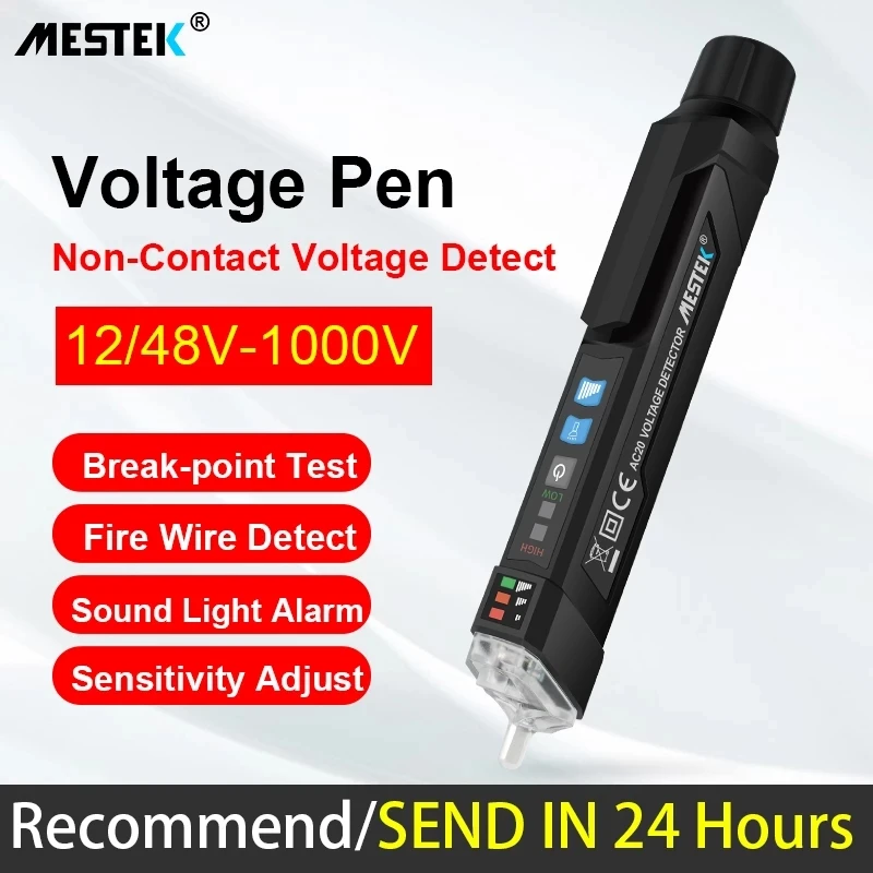 Mestek AC20 Digital AC/DC Voltage Detectors Smart Non-Contact Tester Pen Meter 12-1000V Current Electric Sensor Test Pencil