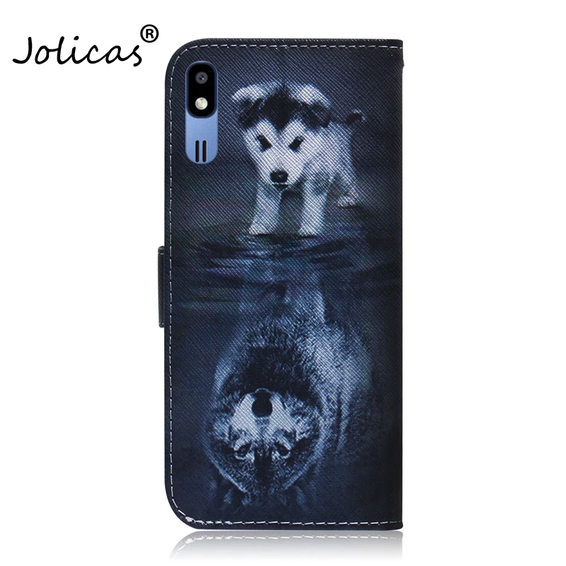 For Samsung Galaxy A2 Core Case Wolf Panda Magnetic Flip Wallet Cover For Samsung Galaxy A 2 Core A2Core Coque Phone Cases A260F