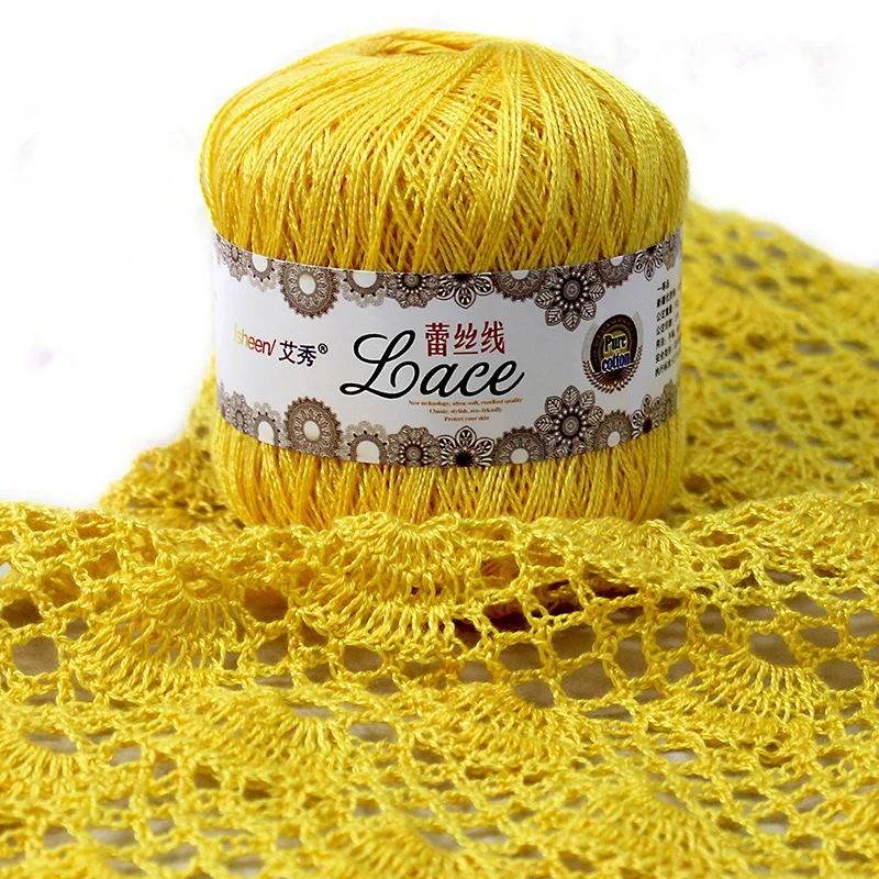 50g/ball Thin Lace Yarn Cotton Crochet Yarn for Embroidery Crochet Knitting Lace Handicraft Tool Hand Crochet Threads