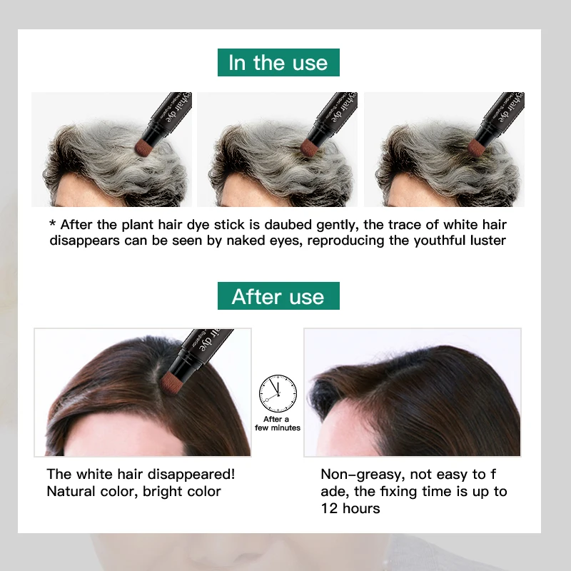 Sevich 20ml Temporary Grey Hair Dye Pen Fashion Black Color Hair Dye White Hair Cover Cream Mild Fast One-off Hair Color Pen