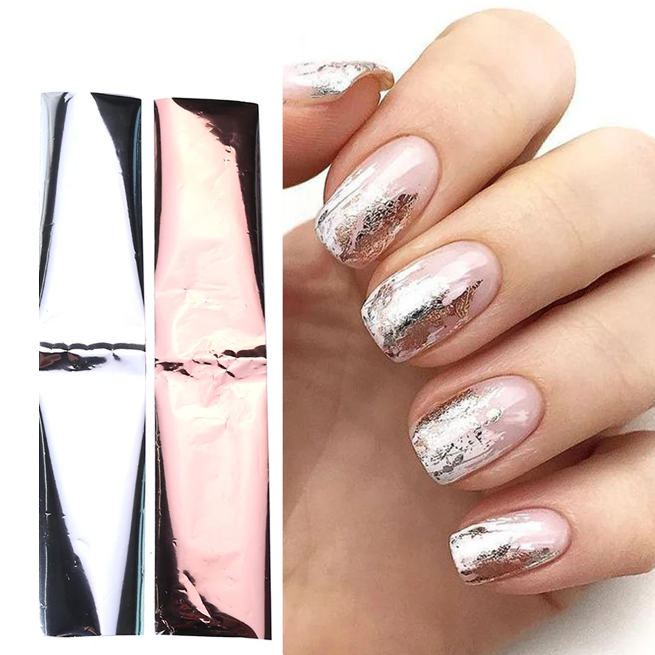 14 sztuk/zestaw holograficzny metalowy gwóźdź folie naklejki lustro efekt laserowy gwiaździsty papier suwak Manicure dekoracje akcesoria GL996-1