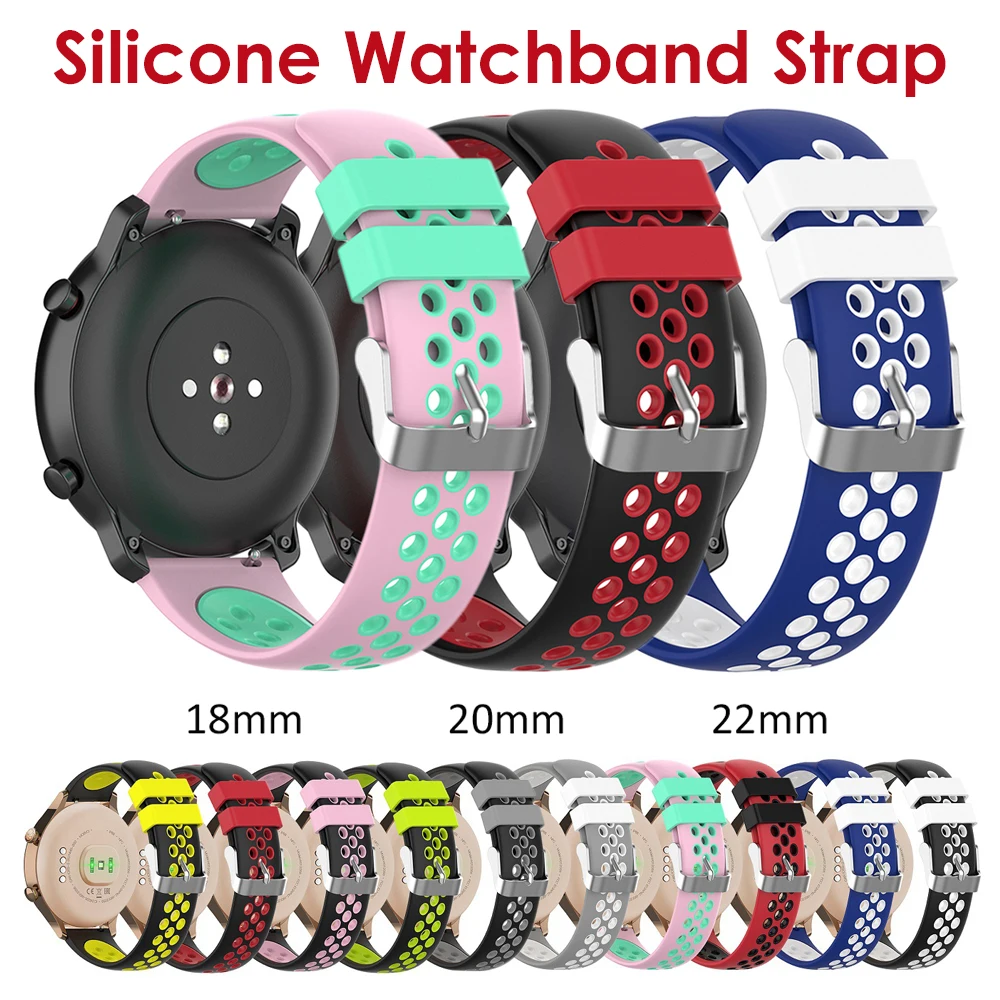 18mm 20mm 22mm Smartwatch Straps for Samsung Galaxy Watch 4 Silicone Quick Release Rubber Replacement Watch Bands for Men Women