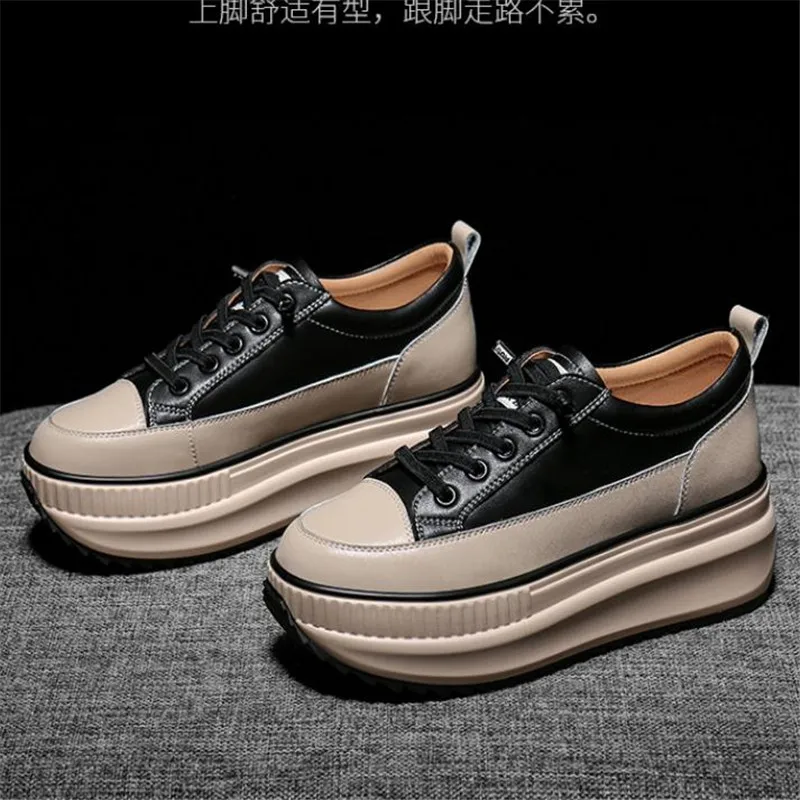 NEW Brand Spring Hidden Wedge Heels Casual Shoes Woman Platform Shoes Elevator 6CM High-heels Outdoor Walking Sneakers Women