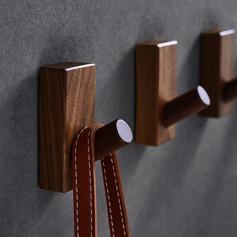 Creative Wooden Hook Hanger For Coat Key Plant Wall Mouted Decoration Organizer Hooks Walnut Wood-1pc