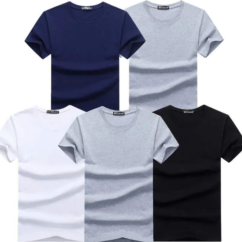 5Pcs Hot 2023 New Fashion Brand O-Neck Slim  ShortSleeve T Shirt Male  Trend Casual Mens T-Shirt Korean T Shirts 4XL 5X