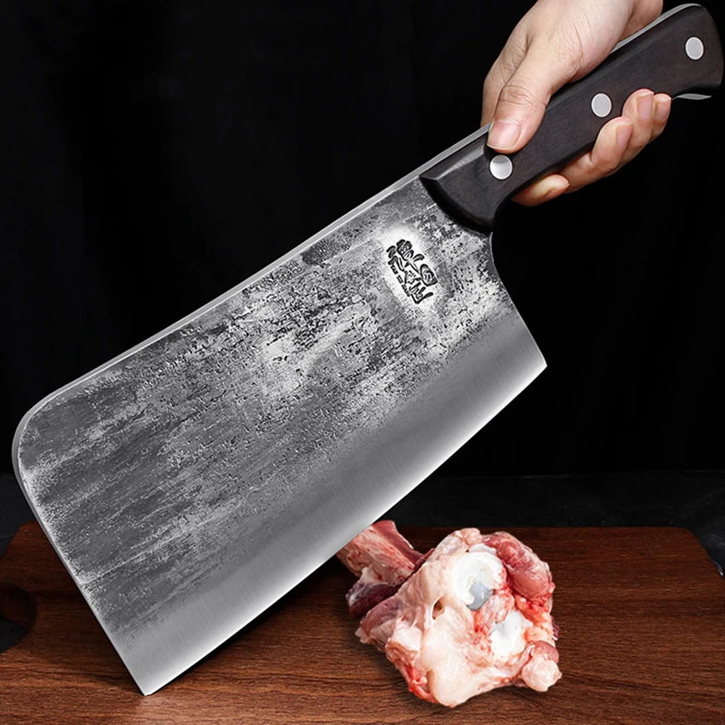 Hand-forged heavy-duty cleavers, high-hardness axe knives, thickened bone-cutting knives, butcher's special knives Tang Knife