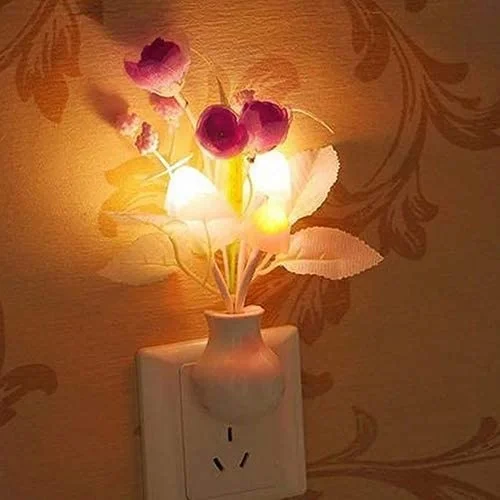 Tulip led Light Control Induction Colorful Night Light Vase Led Small Night Light Creative Products Plug Light