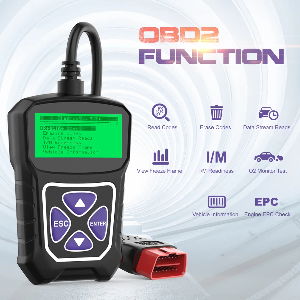 OBDPROG MT100 OBD2 сканер, профессиональный автоматический EOBD сканер, анализатор двигателя, многоязычный считыватель кодов, Автомобильные