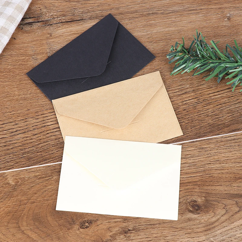 20PCS   Classical White Black Kraft Blank Mini Paper Window Envelopes Wedding Invitation Envelope Gift Envelope