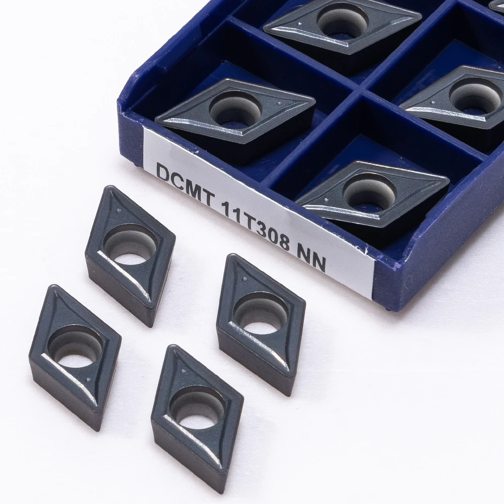 Herramientas de torno CNC, alta calidad, DCMT11T308 NN LT10, 10 piezas, DCMT 11T308, inserto de carburo, herramienta de torneado de Metal