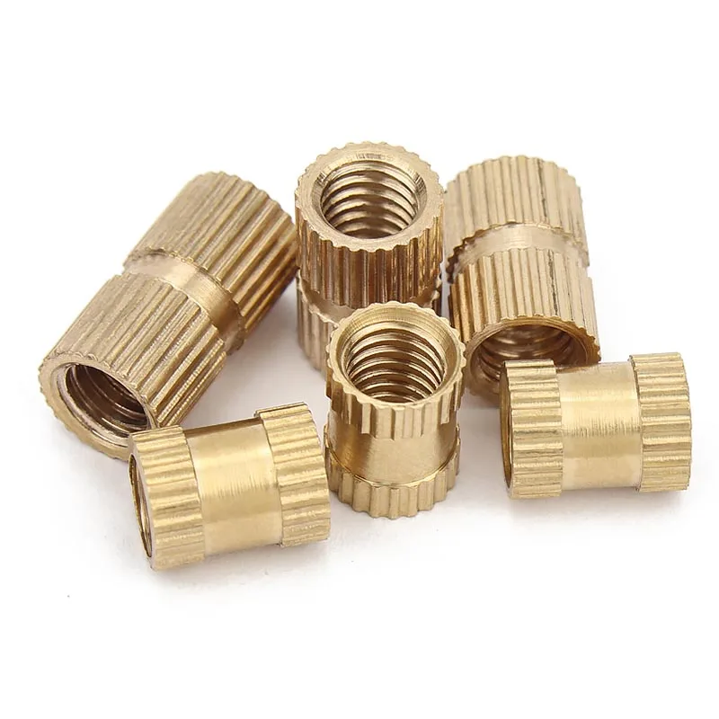 5/25Pcs Solid Brass Pure Copper Metric Thread Injection Molding Knurl Insert Nut M2 M2.5 M3 M4 M5 M6 M8 M10 Nutsert Embedded Nut