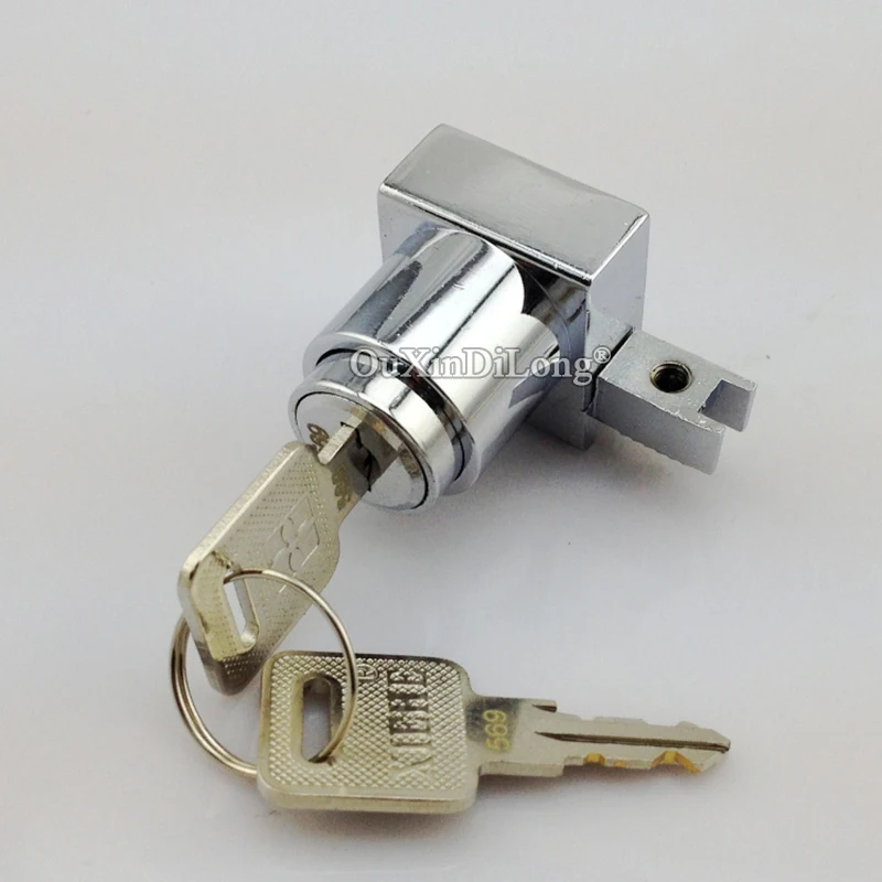 Brand New 4PCS Zinc Alloy Sliding Glass Cabinet Slot Locks Jewelry Showcase Display Glass Cabinet Locks Keys Alike/Key Different