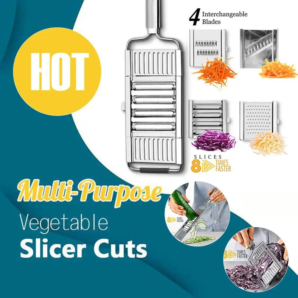 

4 Blades Multifunctional Vegetable Slicer Cutter Stainless Steel Multi Blade Adjutsable Peeler Chopper Grater Kitchen Tools