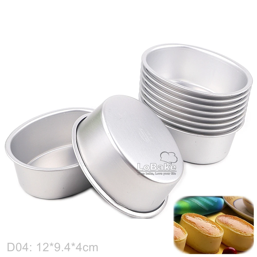 

10pcs 4 inches oval egg shape smooth plain aluminium alloy cheese pie pan jelly tart mold cupcake tin for oven bakeware D04