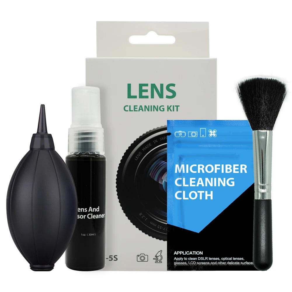 EYLIN Lens Cleaning Kit Includes Air Dust Blower,Microfiber Cloth,Soft Brush,Optical Liquid Cleaners for Digital Camera