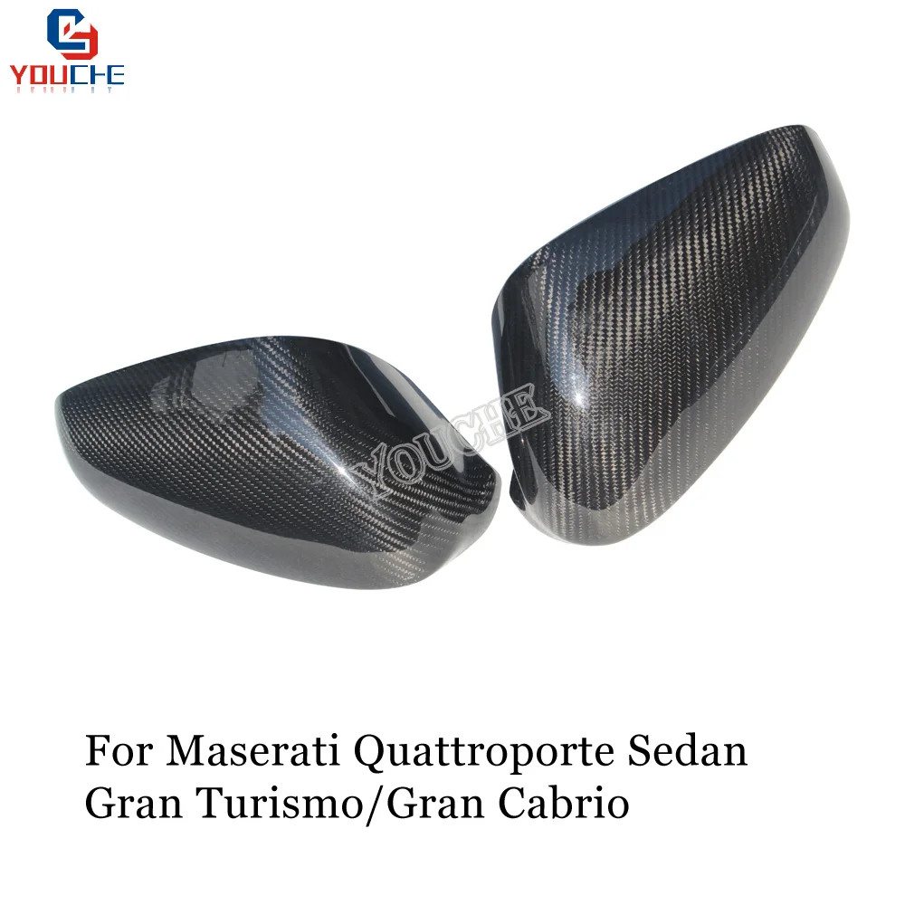 Mirror Cover Caps Carbon Fiber Add on Style for Maserati Quattroporte Sedan 2007 - 2013 & Gran Turismo & Gran Cabrio