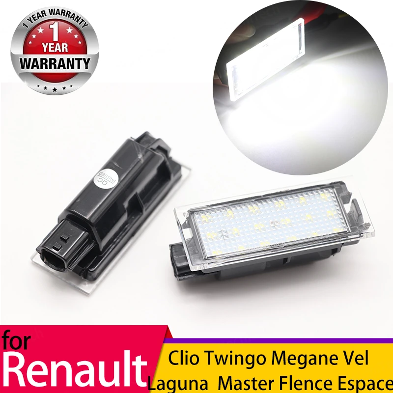 

Car LED Number License Plate Lights For Renault Megane 2 Clio Laguna 3 Megane 3 Twingo Master Vel Satis