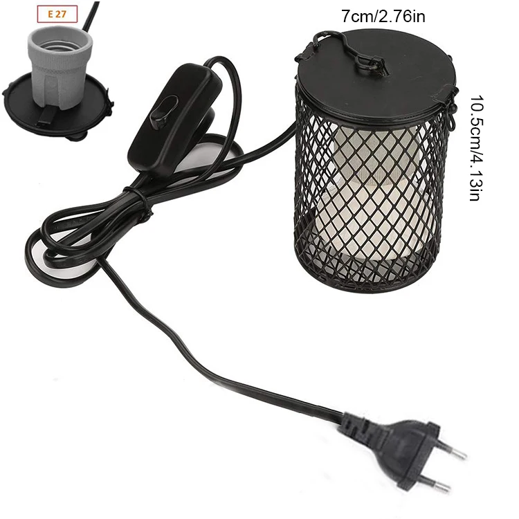 E27 Pet Heating Lamp for Turtle Snake lizard Infrared Ceramic Emitter Heat Light 100W Reptile Lamp EU Plug