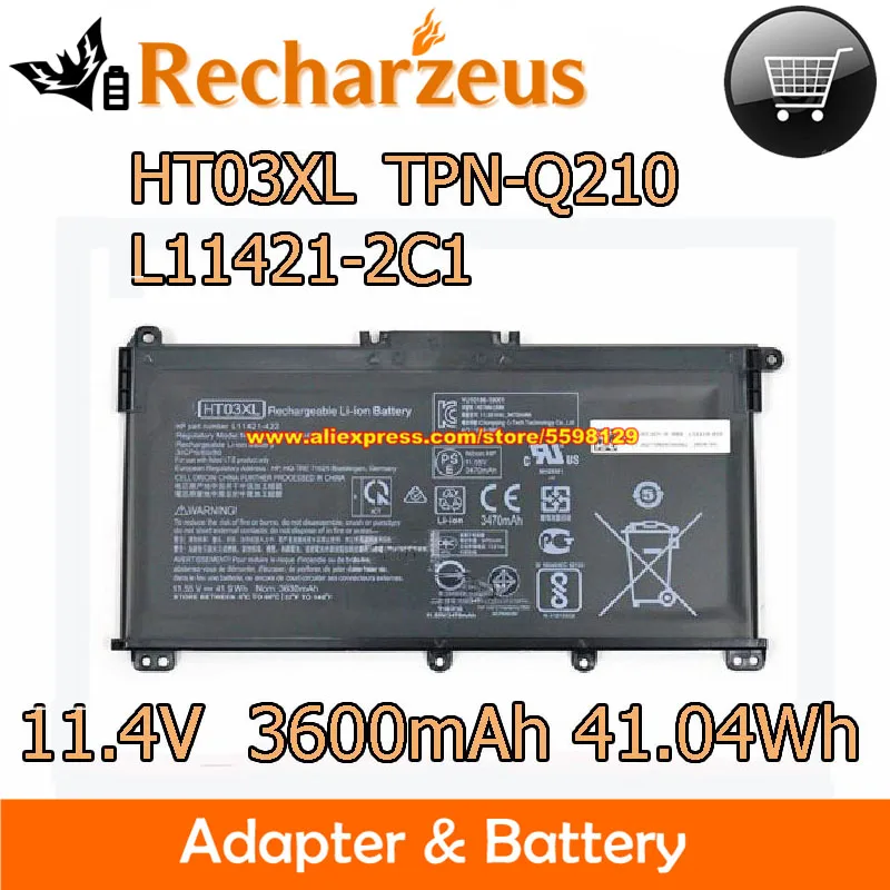 Genuine 11.4v 3600mah Célula Ht03xl Hstnn-ub7j Tpn-q210 Bateria para hp 14-ce0026tu 14-ck0018la 14s-cr0007tx 15-cs0020tx 15-db1228