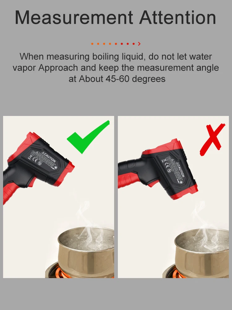 TA601ดิจิตอล Pyrometer Laser เครื่องวัดอุณหภูมิอินฟราเรด Non-Contact อุณหภูมิปืน LCD IR เครื่องวัดอุณหภูมิ880C นาฬิกาปลุก HABOTEST
