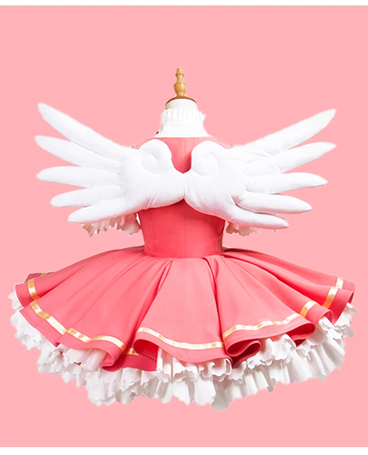 CosplayLove Card Captor KINOMOTO SAKURA Cosplay Costume Pink Dress For Girl Halloween Christmas