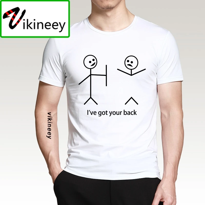 Summer T Shirt Men Tshirt Funny Short Sleeve I Have Got Your Back Stick Figure T-Shirts Cotton Loose Camiseta Tops Tees Shirts