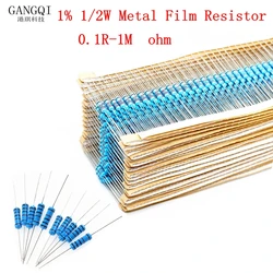 50PCS 1/2W Metal Film Resistor 1% 1R ~ 1M 1 2 10 22 47 100 330 Ohm 1K 4.7K 10K 22K 47K 100K 330K 470K 2R 10R 22R 47R 100R 330R
