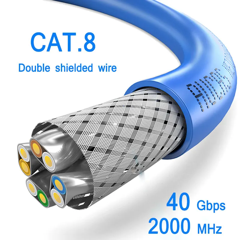 aucas cat8 40gbps sftp super velocidade rj45 rede lszh lan cabo para roteador computador portatil ethernet cabo de remendo linha de fio 01