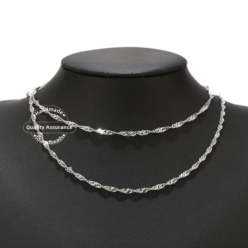 2M Stainless Steel 2mm 2.5mm Water Ripple Chains for DIY Necklace Bracelets Supplies Jewelry Making Findings