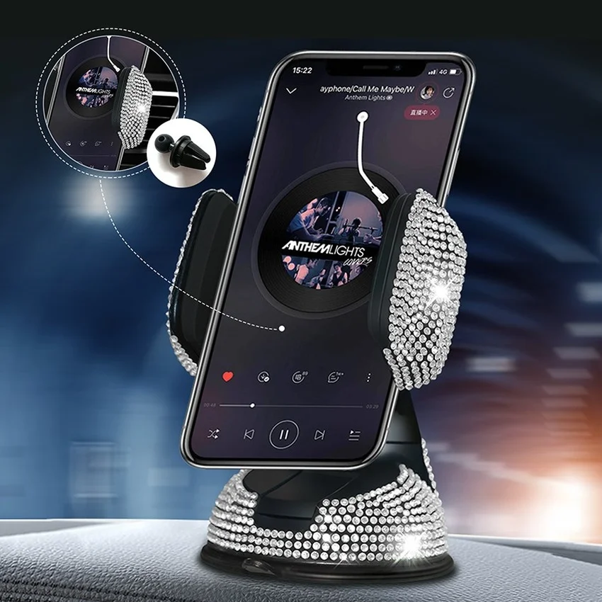 Universal  Car Phone Holder Phone  Car Mobile Cell Phone Holder Stand Car Accessories for Girls  for IPhone X Xs Max Samsung