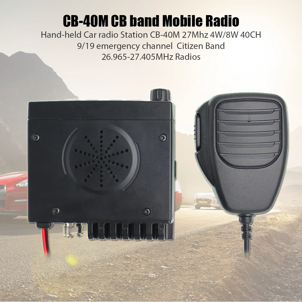 Imagem -02 - Anysecu Mini Rádio Móvel cb 8w 26mhz 27mhz 10 Meter Rádio Móvel Amador Cb40m Citizen Band