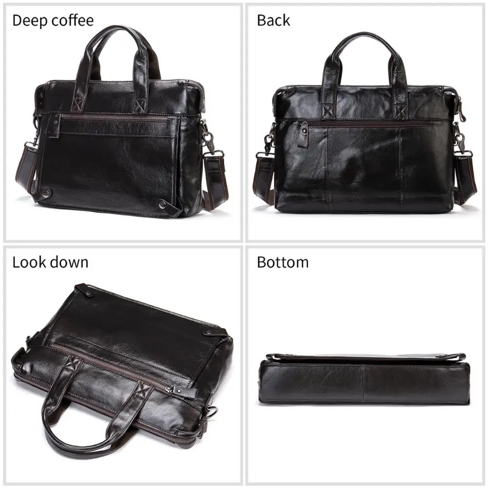 Imagem -04 - Westal Bolsas de Couro Masculino Bolsa de Couro Masculino Bolsa para Portátil 14 Polegada Masculino Mensageiro Bolsas de Ombro Negócios Maletas Totes Bolsas 910