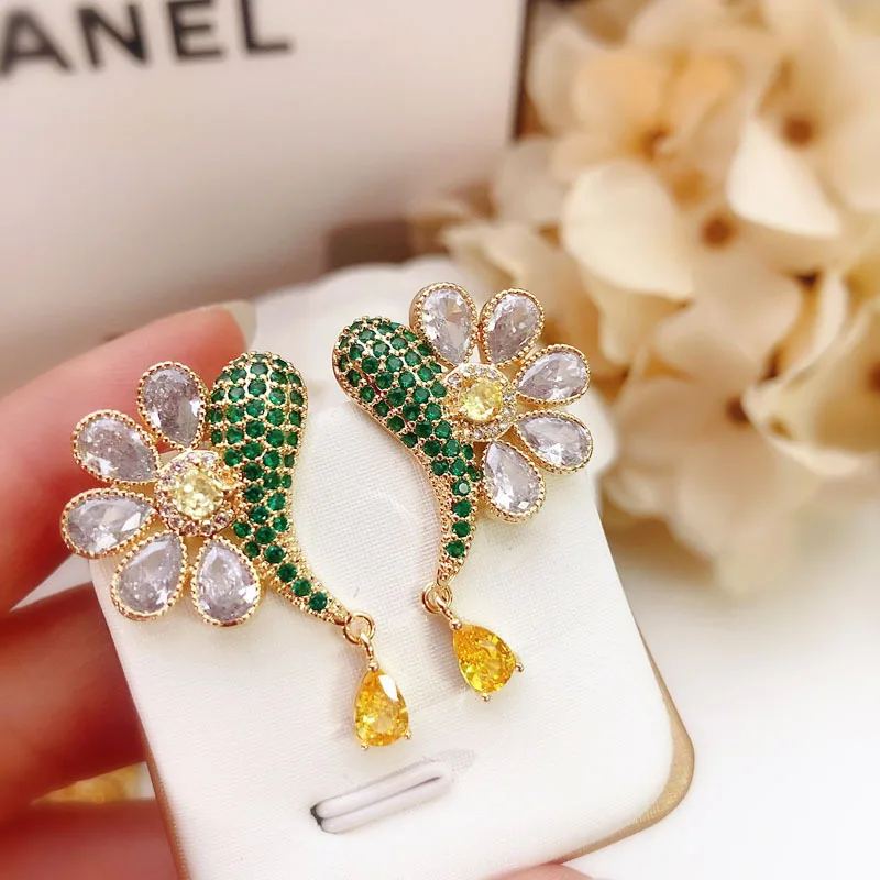 Stud Drop Earrings For Women 925 Silver Needles Water Drop Flower Luxury Top Quality Accessory Gift Fine Jewelry Drop shipping 5