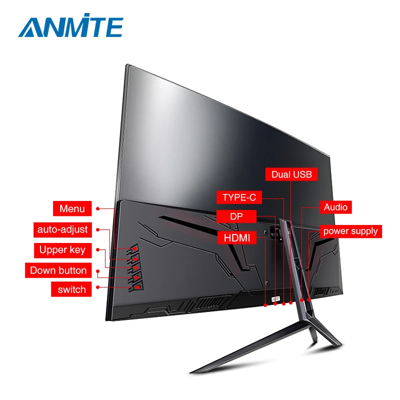 Imagem -02 - Anmite-monitor Curvo para Jogos Ecrã Ultra-fino Hdr Qhd 2560x1440 Pchdmi 144hz 27 2k 165hz