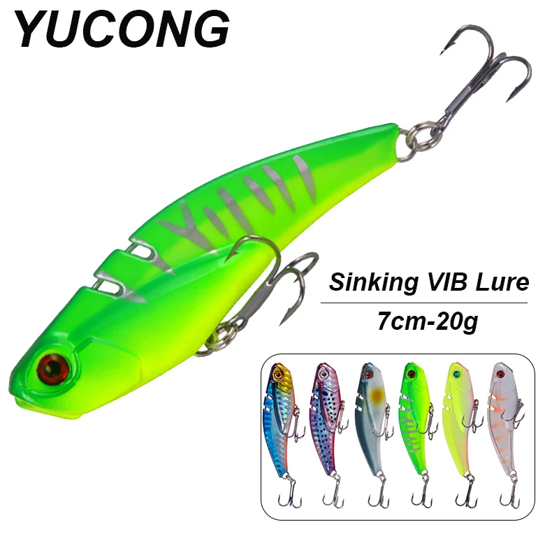 YUCONG 1PCS VIB Fishing Lure 7cm-20g Trolling Hard Wobbler Sinking Vibration leurre Silent Isca duro cebo Hart köder fisching