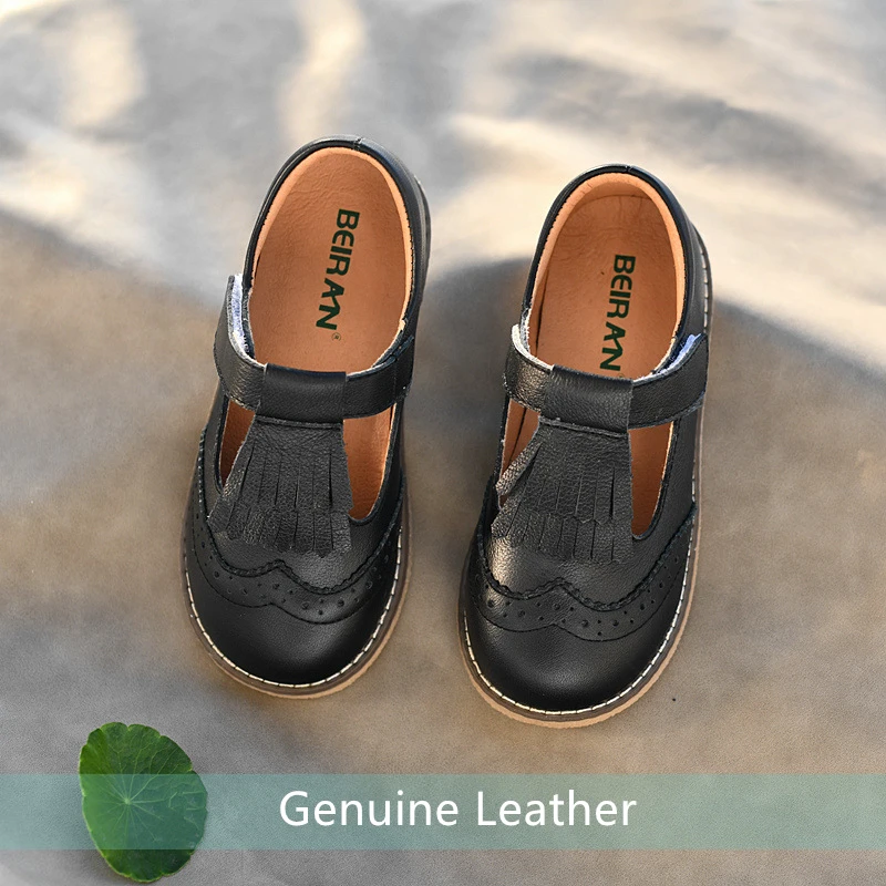 Genuine Leather Children Casual Shoes Fashion Cowhide Tassel Princess Flats Non-slip Breathable Baby Girls Shoes