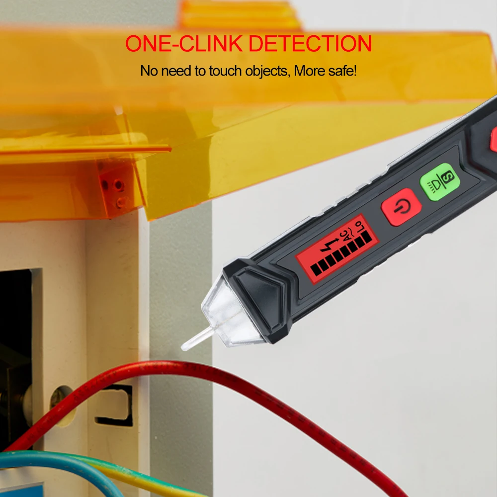 Imagem -02 - Gvda-detector de Tensão ac Digital Inteligente Medidor sem Contato Tester Pen Lápis de Teste Elétrico Som Led Light Alarm 121000v