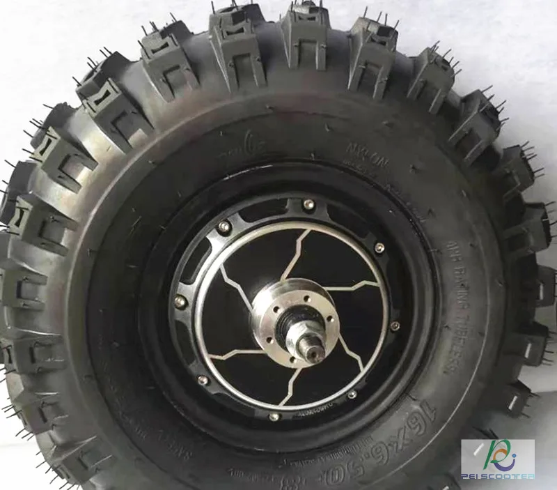 16 Inch 16*6.50-8 Wide Tyre Dual Axles Brushless Wheelbarrow Hub Motor Scooter phub-16wb