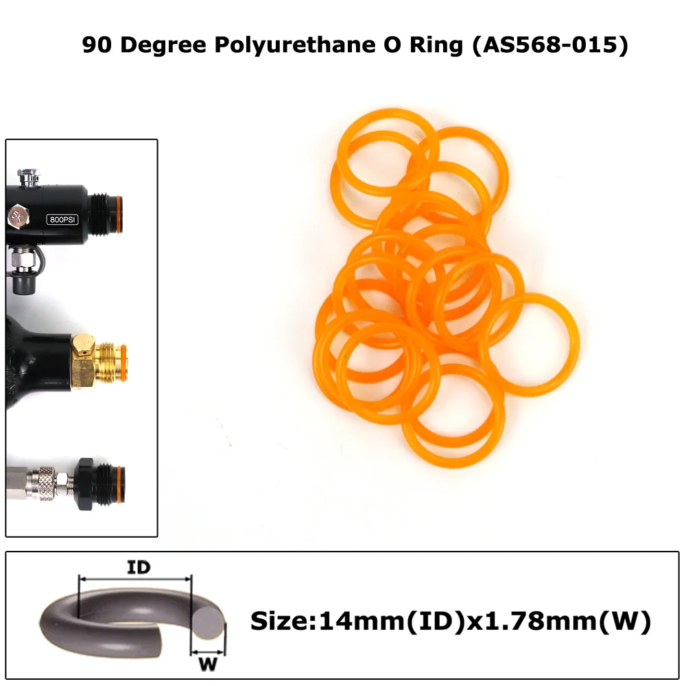 جديد 90 دورو بولي يوريثين يا خاتم 10 قطع 50 قطعة 100 قطعة لمحول خزان كرة الطلاء CO2/HPA/AIR (AS568-015/RED)