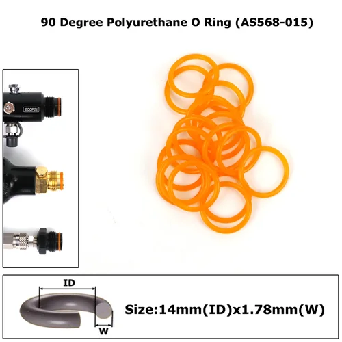 Imagen 1 del producto Nuevo 90 Duro junta tórica de poliuretano 10 piezas 50 piezas 100 piezas para adaptador de tanque de Paintball CO2/HPA/AIR (AS568-015/rojo)