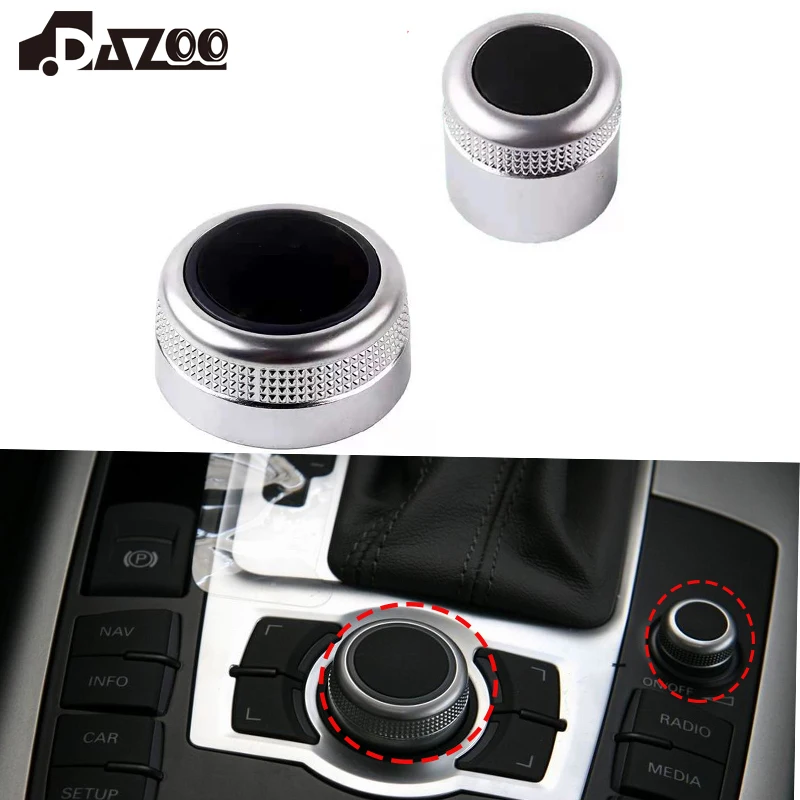 Multi Media Rotary Knob Main Menu Volume Switch Cover 4F0919069 4F0919070 For Audi A6 Allroad Quattro C6 A8 Q7 2007-2009 RS6