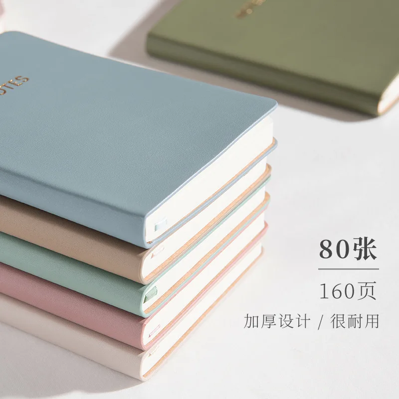 A5 Notepad Student Cute Notebook Morandi Retro Color Creative Stationery 160 Pages Pu Cover Notebook School Supplies