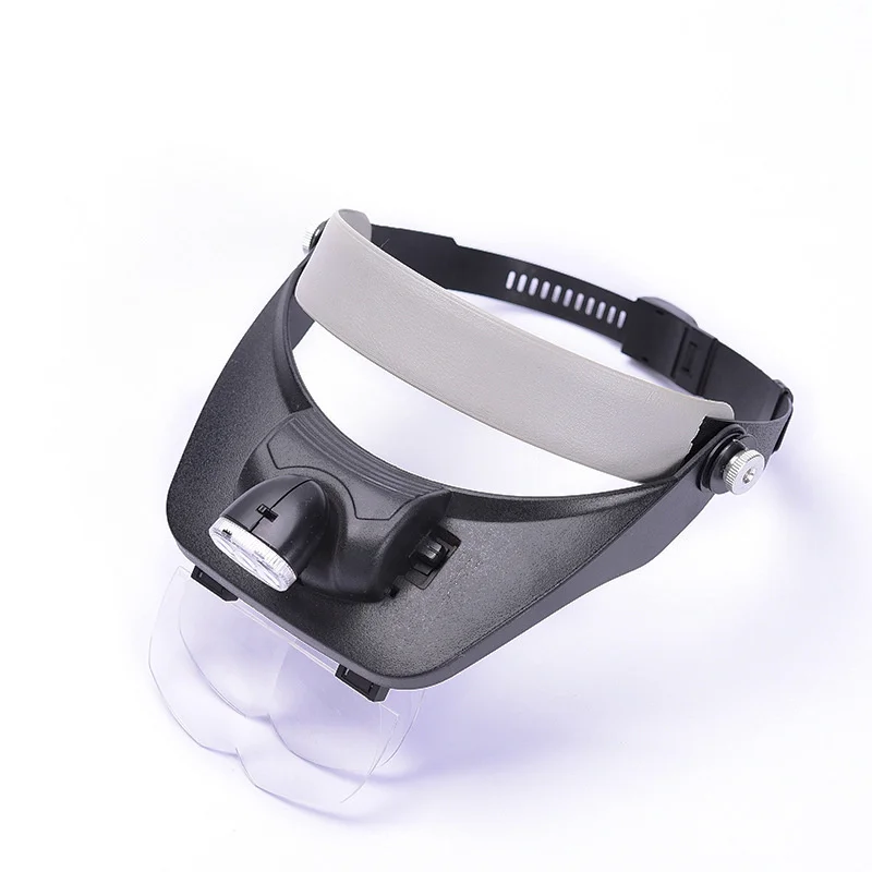 Lupa Led Luz da Lâmpada Cabeça Lupa Jeweler Headband Lente Intercambiável Ferramenta de Reparo Leitura Lupa