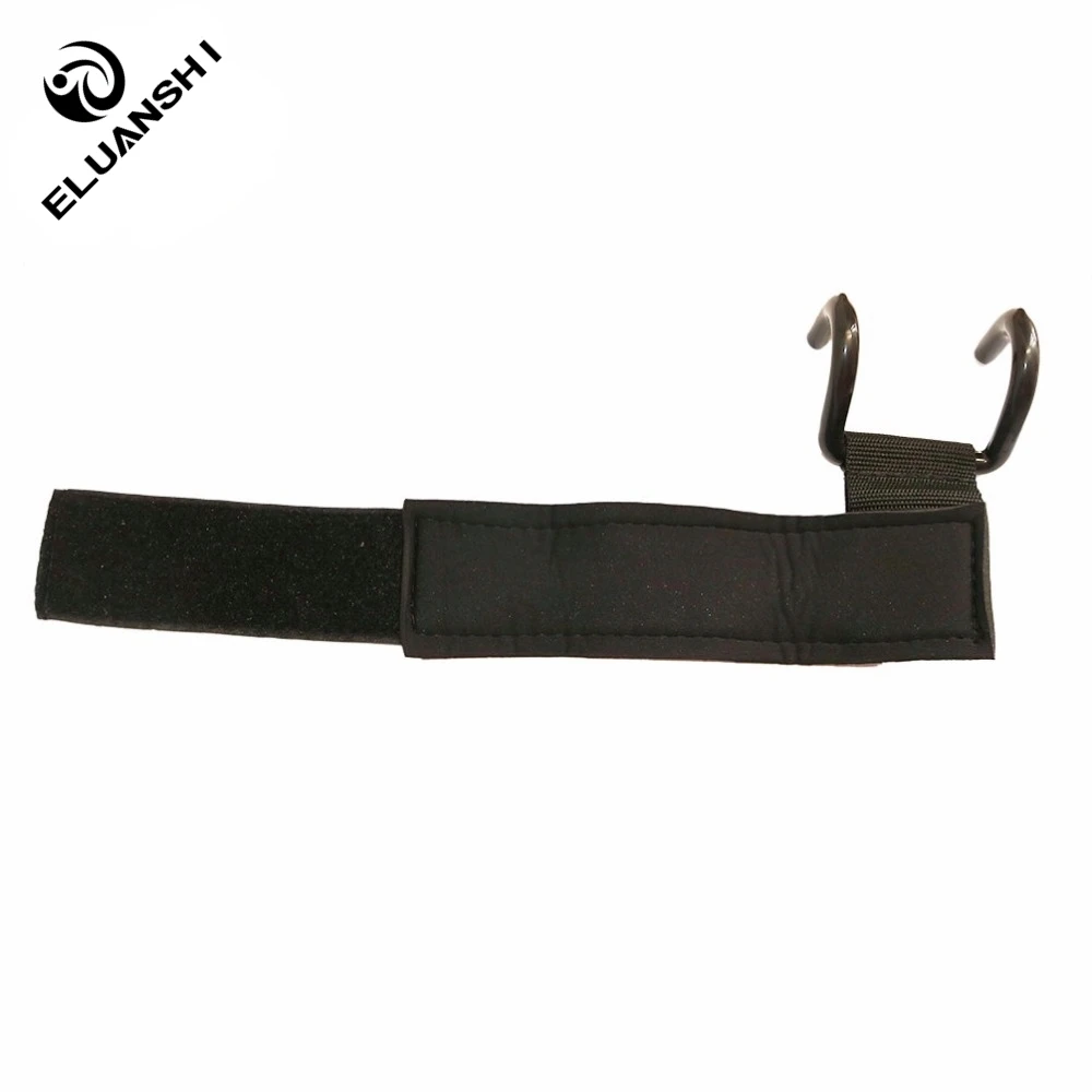 ELUANSHI-correas ajustables de acero para levantamiento de pesas, agarres fuertes para entrenamiento de fuerza, gimnasio, Fitness, negro, soporte