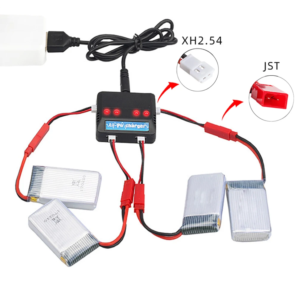 3.7v 650mAh 852540 Lipo Battery With 4 IN 1 Charger For Syma X5HC X5HW RC Quadcopter Spare Parts RC Drone Battery Charger Set