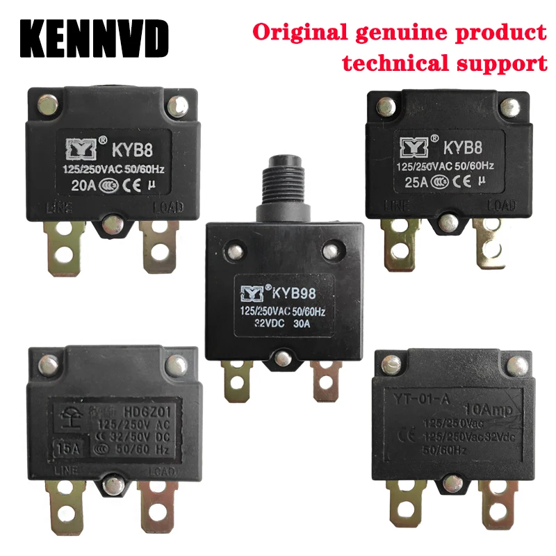 7A 10A 15A 20A 25A 30A Children's Electric Ride on Car Battery Automatic Reset Relay Fuse Short Current Overload Protector Parts